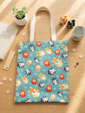 Shiba Inu & Daruma Polyester Tote Bag