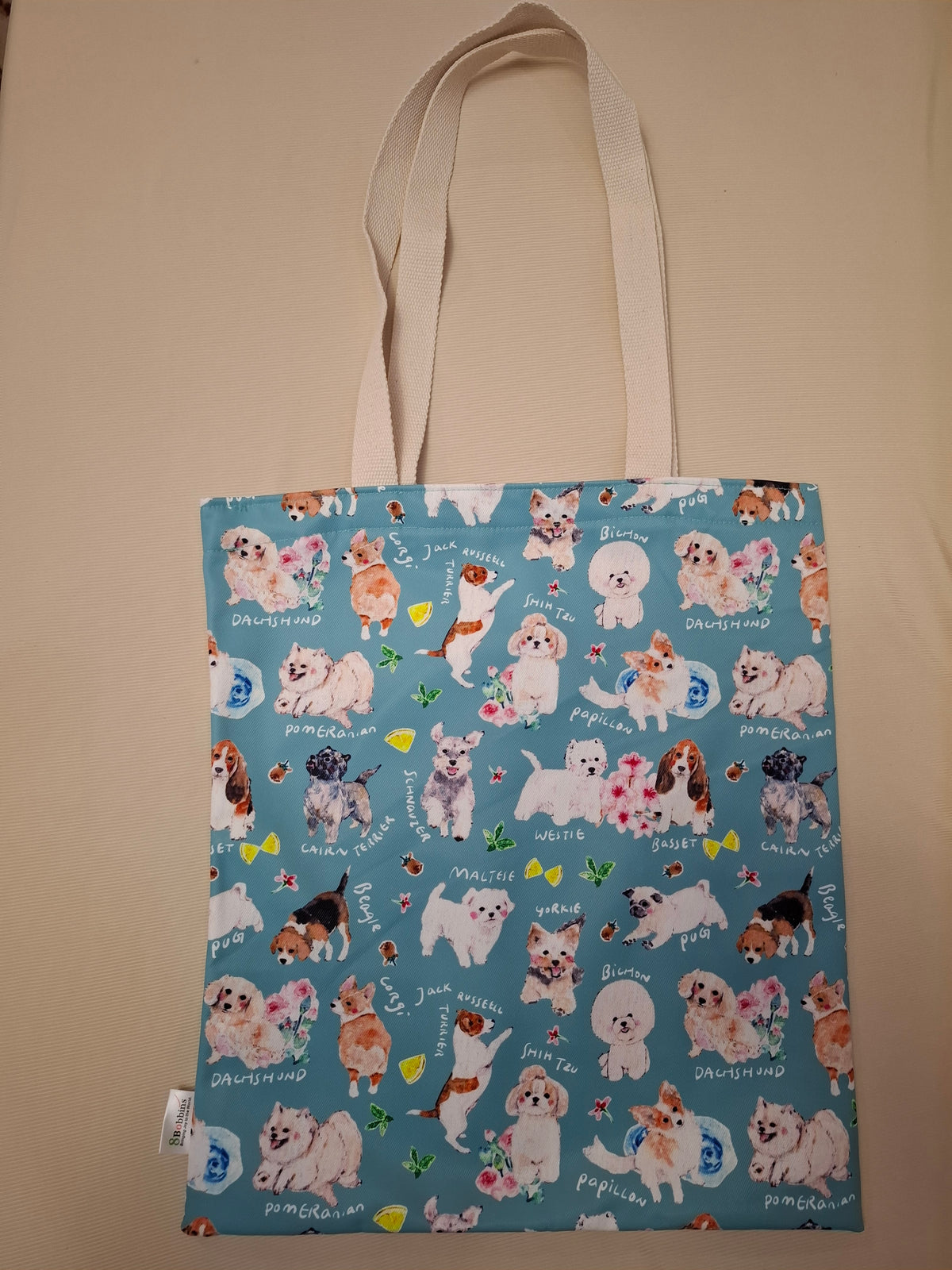 Dog Breeds Garden Party Polyester Tote Bag