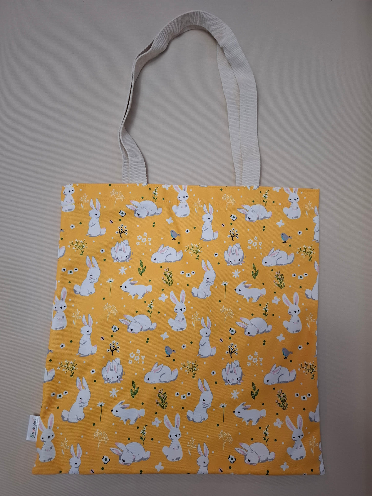 Cottage Core Rabbits & Birds Polyester Tote Bag