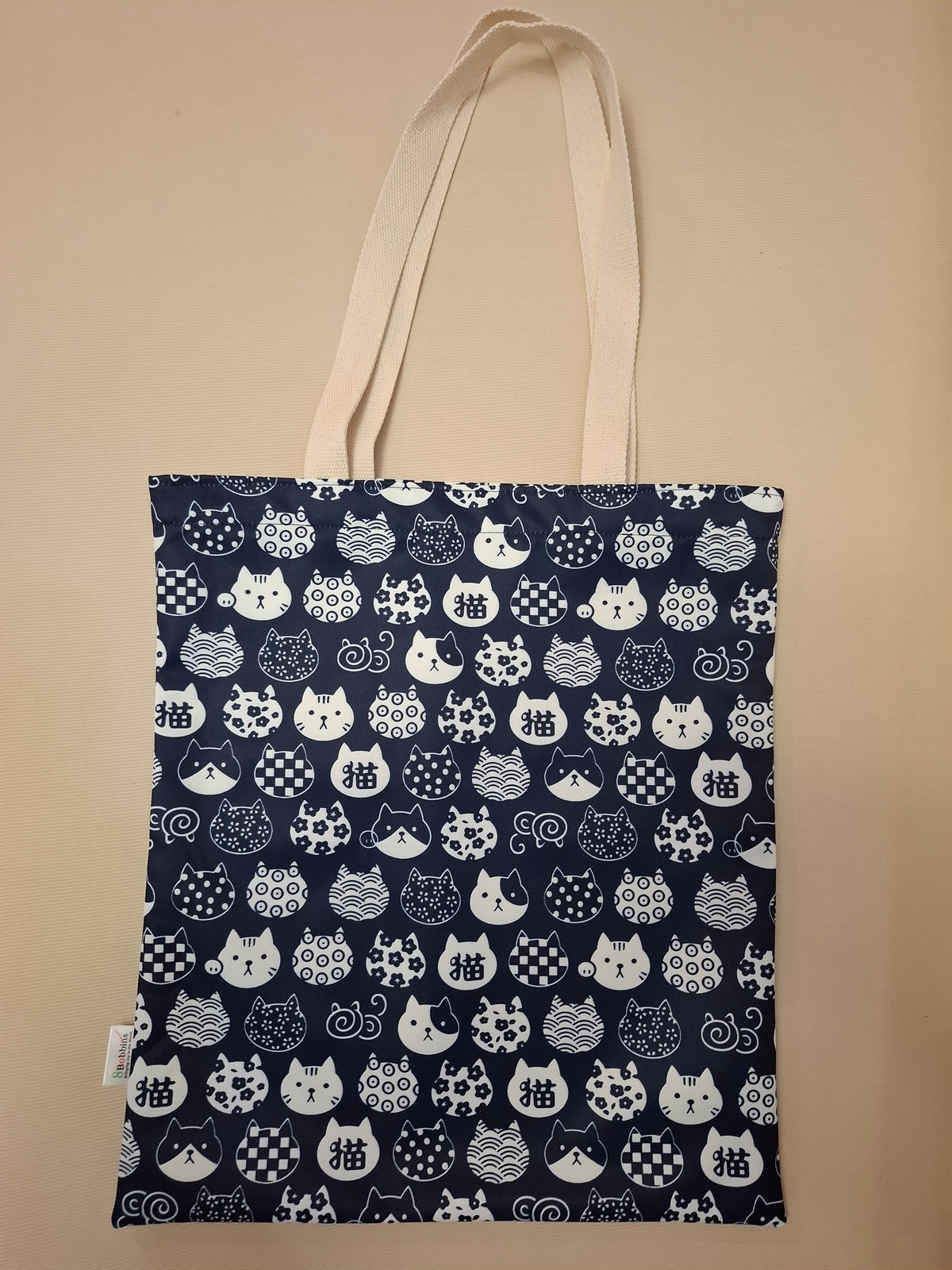 Japanese Patterned Cats Polyester Tote Bag