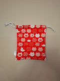 Japanese Red Cat Drawstring Pouch
