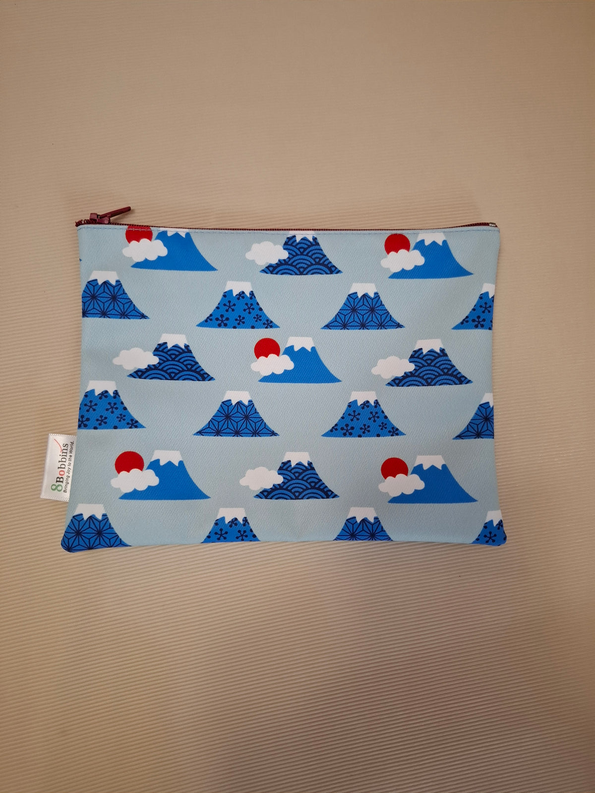 Mount Fuji Traditional Patterns Zippered Pouch (24cm × 20cm)