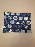 Japanese Patterned Cat Zippered Pouch (24cm × 20cm)