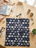 Japanese Patterned Cats Polyester Tote Bag